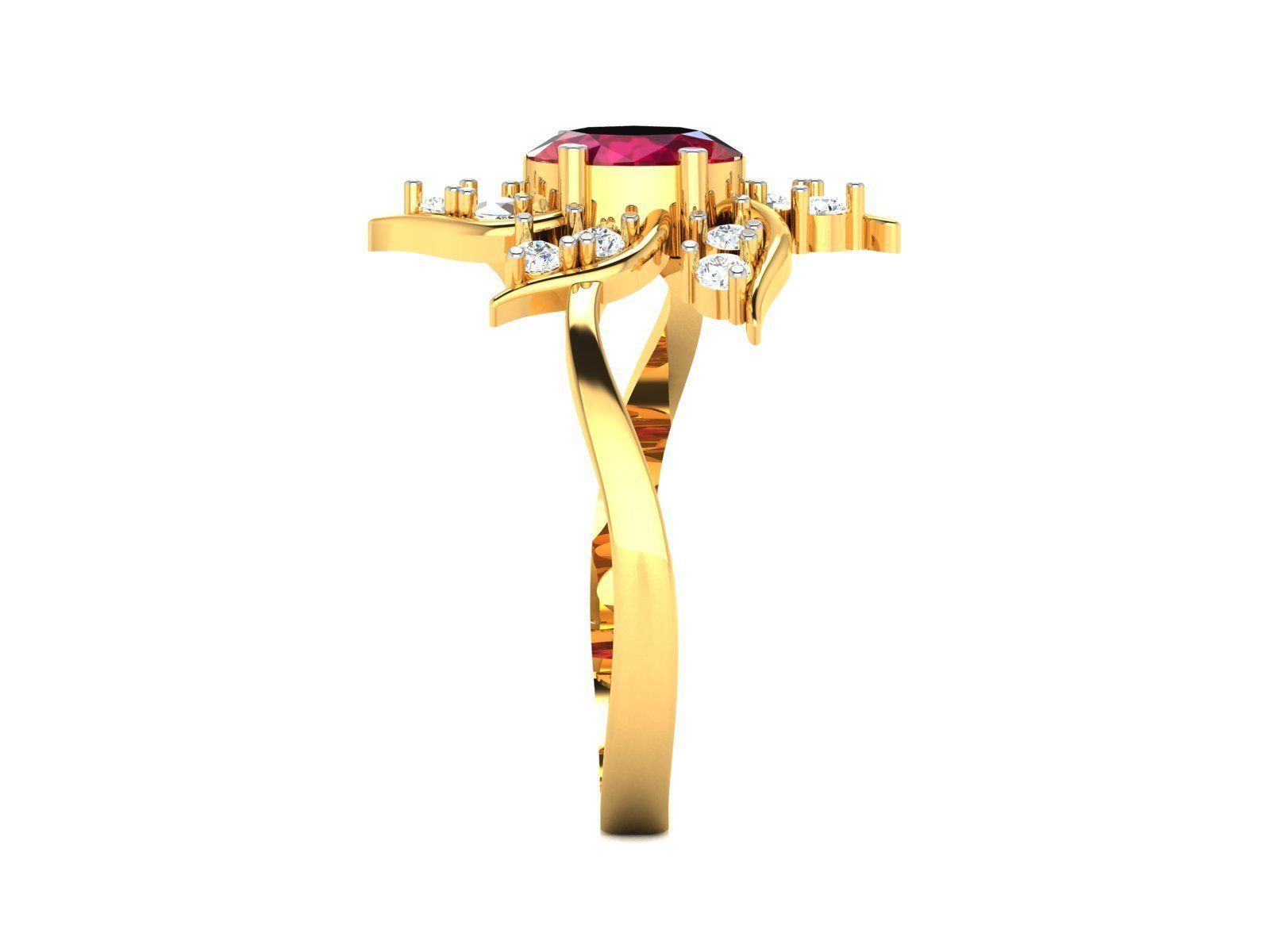 Women Diamond Ring 3dm render details 3D print model_5