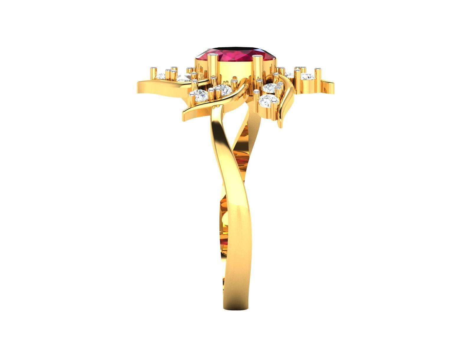 Women Diamond Ring 3dm render details 3D print model_6