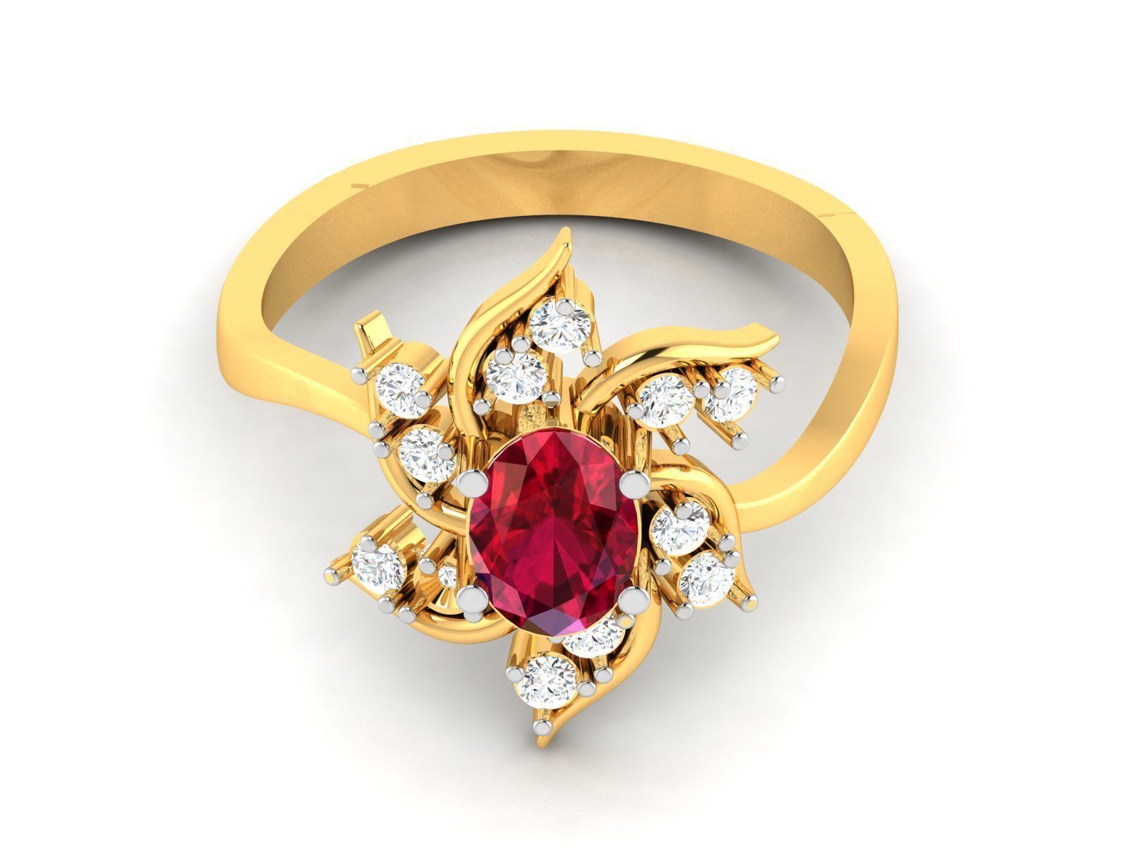Women Diamond Ring 3dm render details 3D print model_7