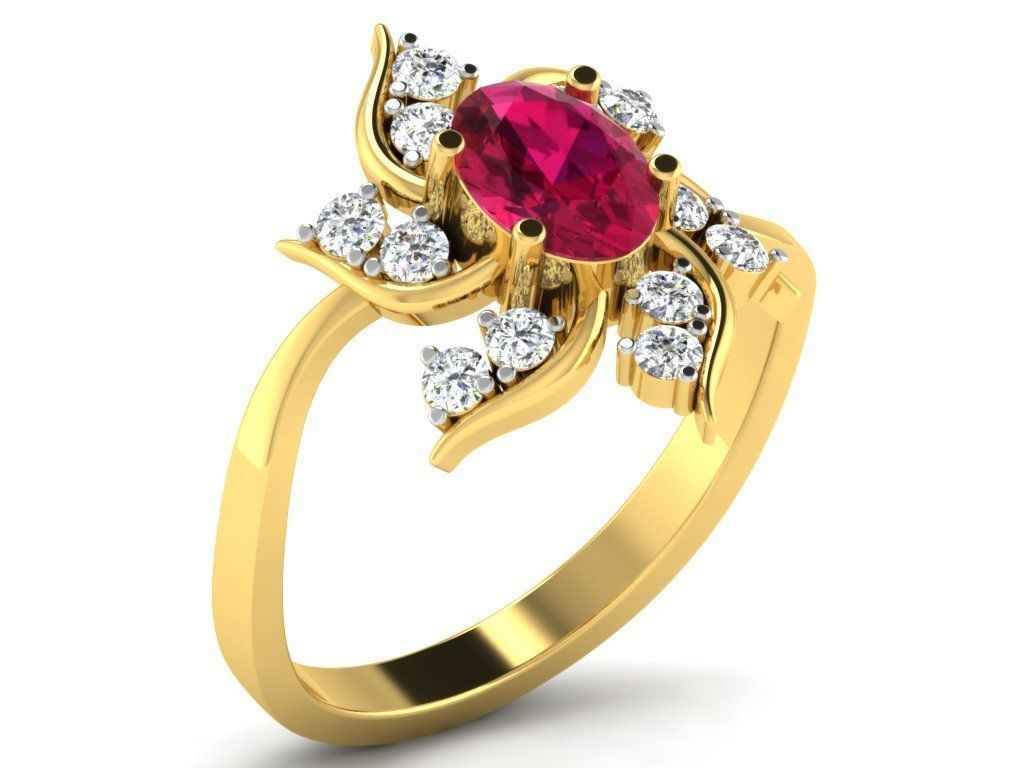 Women Diamond Ring 3dm render details 3D print model_8