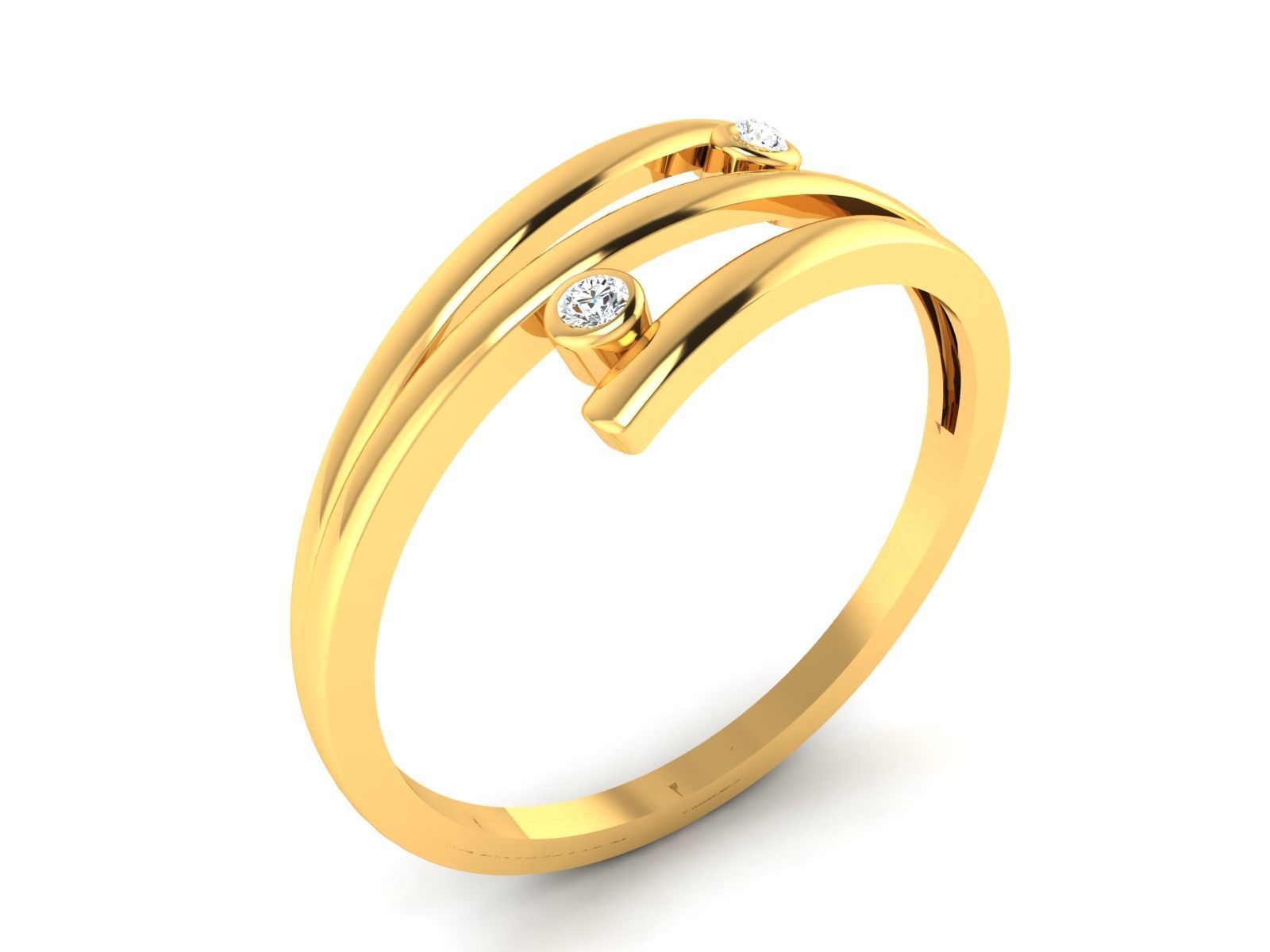 Women Diamond Ring 3dm render details 3D print model_1