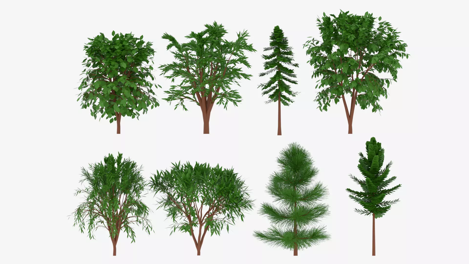 Tree Collection different trees 3D model_0