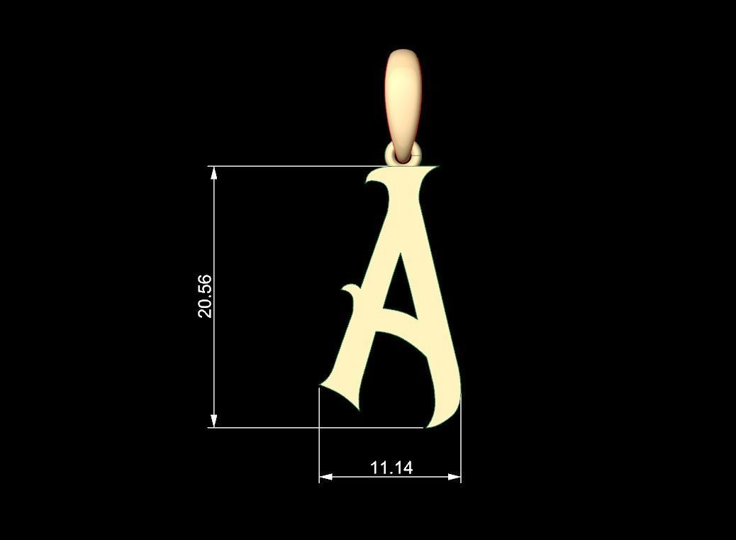 Initial Letters Pendant Oregon A 3D print model_4