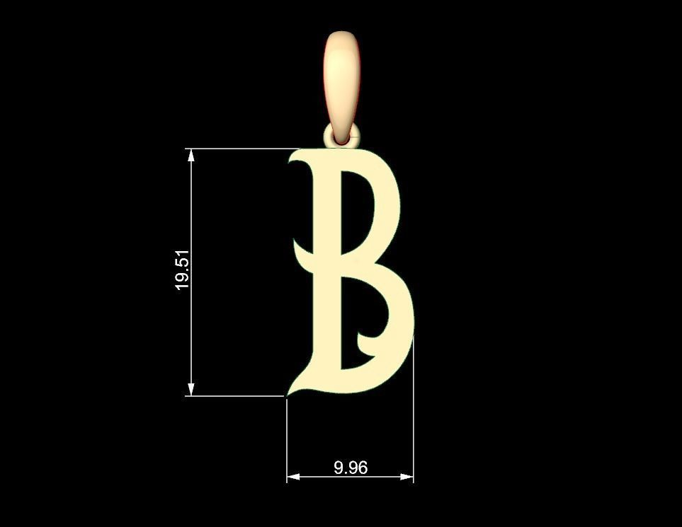 Initial Letters Pendant Oregon B 3D print model_4