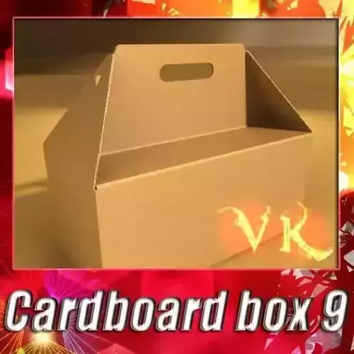 Photorealistic Cardboard Carrier Box High Res