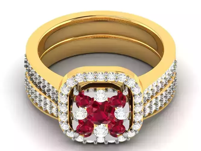 Women Diamond Ring 3dm render details