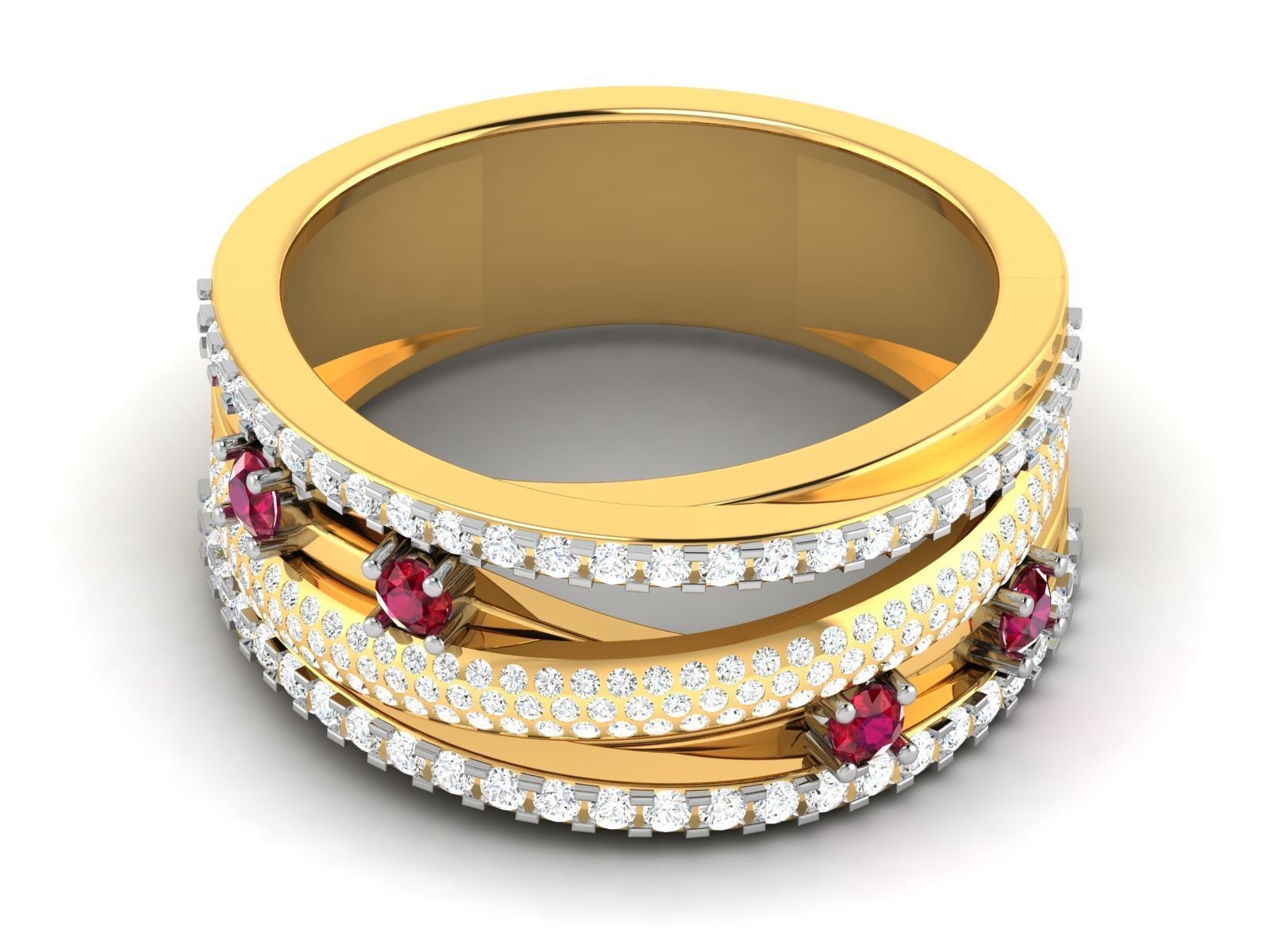 Women Diamond Ring 3dm render details 3D print model_7