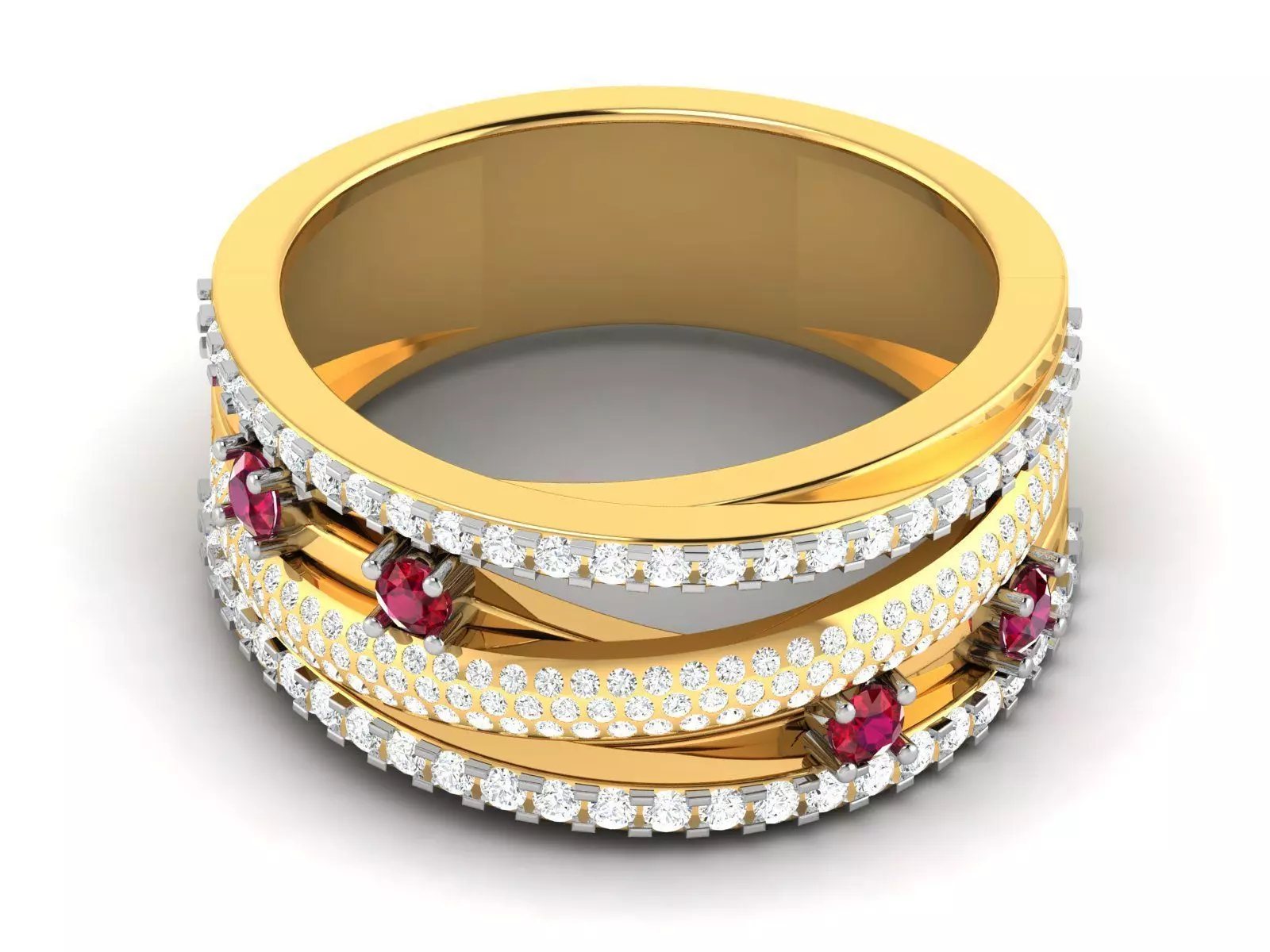 Women Diamond Ring 3dm render details 3D print model_0