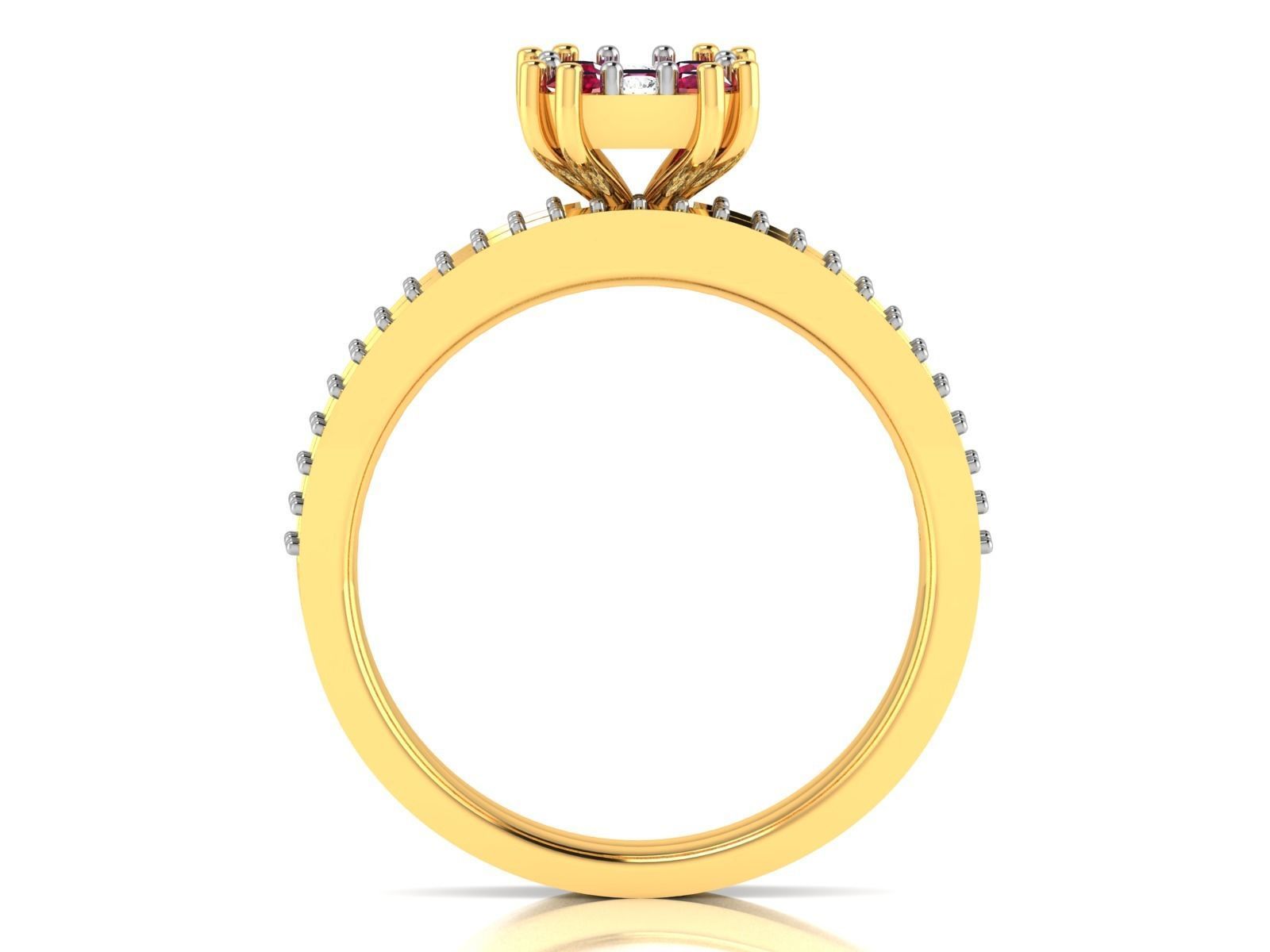 Women Diamond Ring 3dm render details 3D print model_2