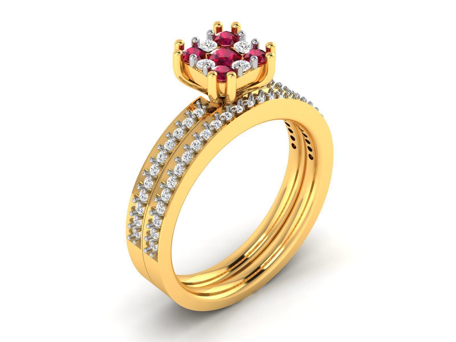 Women Diamond Ring 3dm render details 3D print model_9