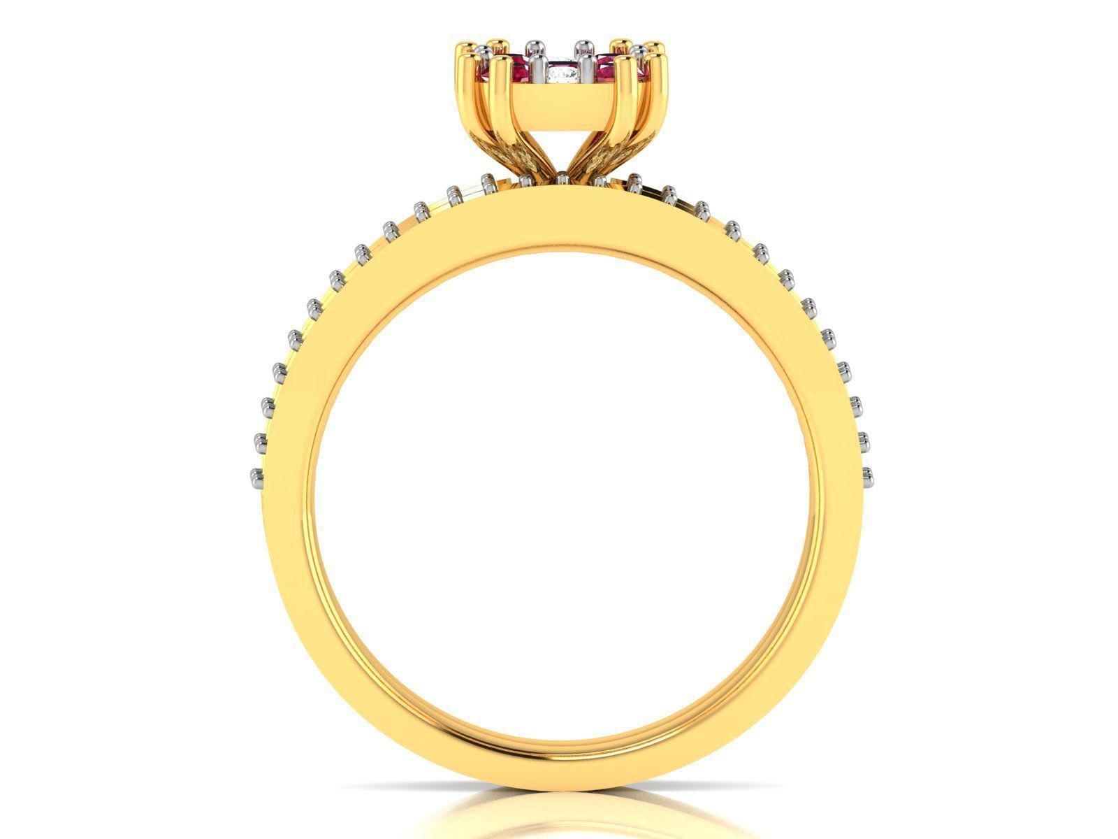 Women Diamond Ring 3dm render details 3D print model_1