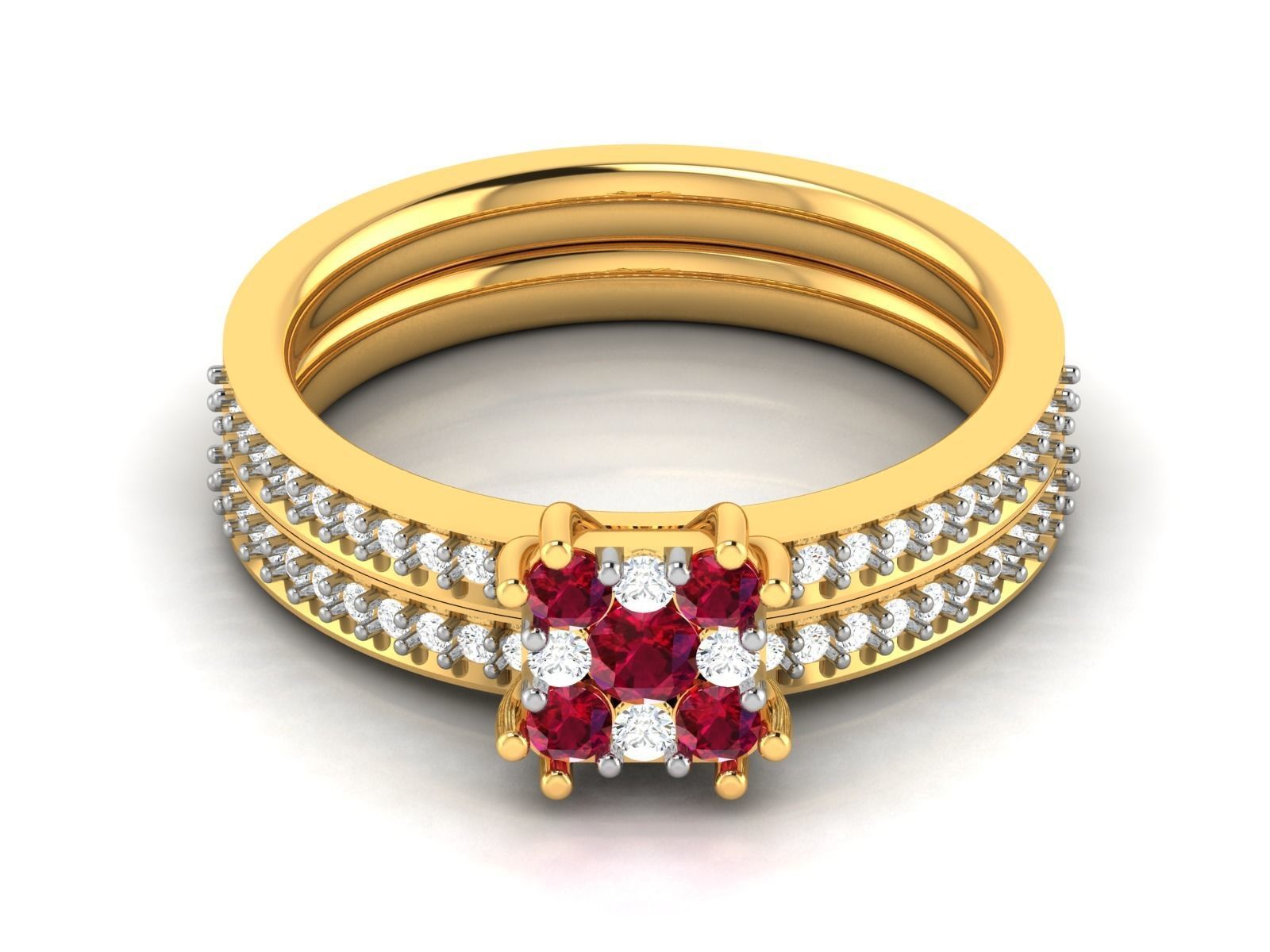 Women Diamond Ring 3dm render details 3D print model_5