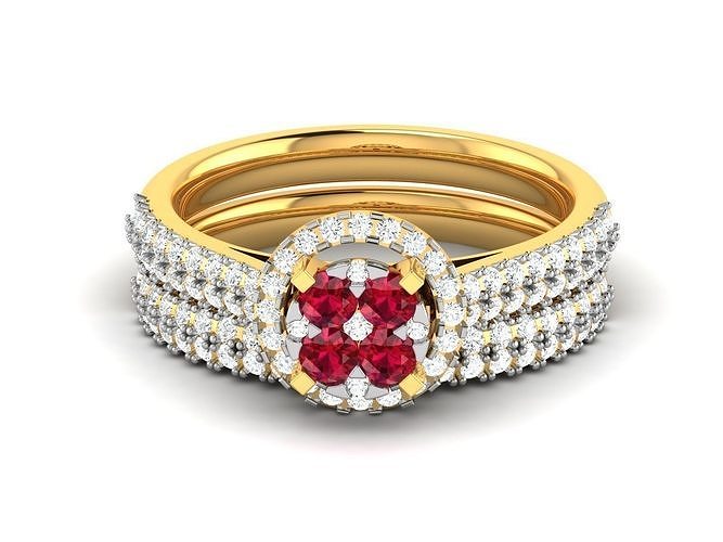 Women Diamond Ring 3dm render details 3D print model
