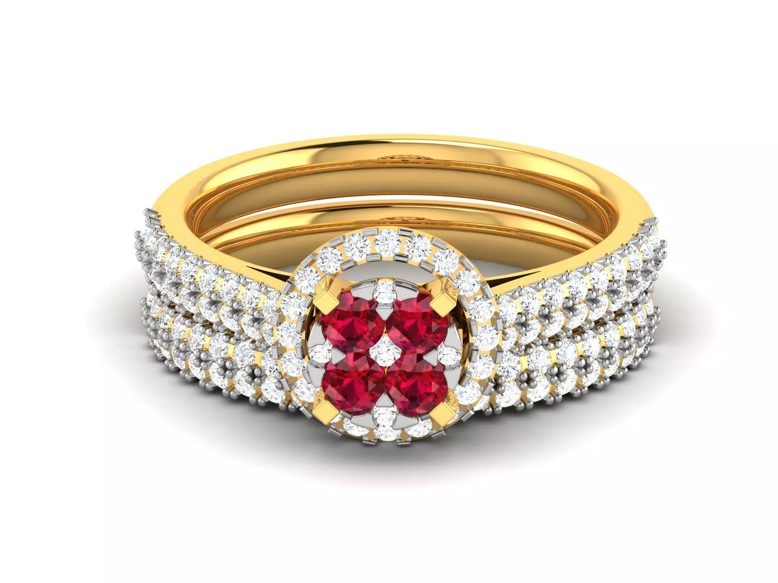 Women Diamond Ring 3dm render details 3D print model_0