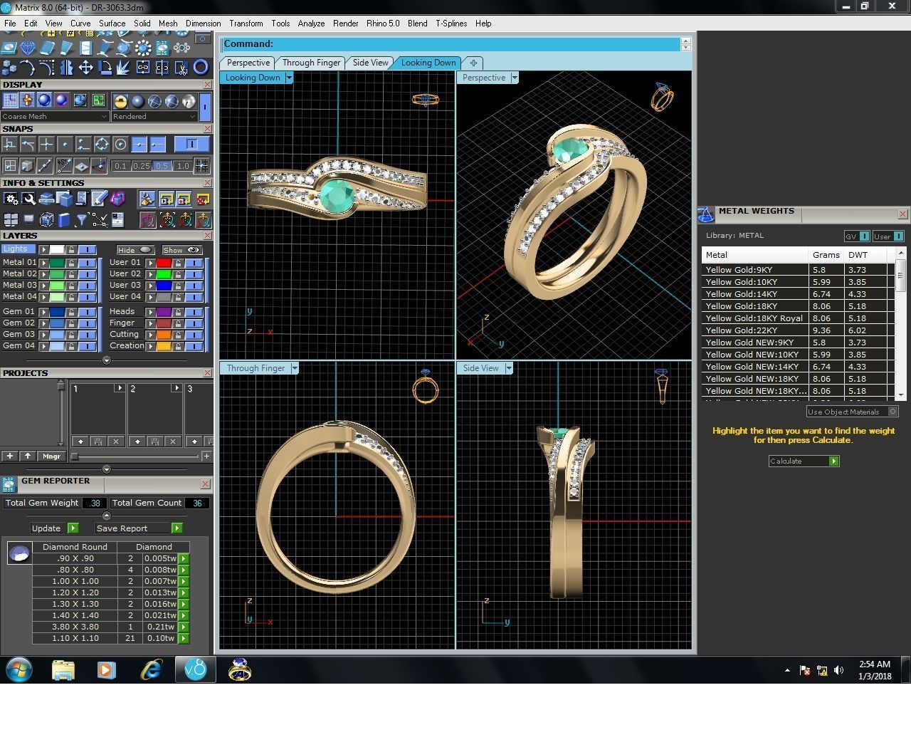 Women Diamond Ring 3dm render details 3D print model_9