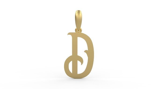 Initial Letters Pendant Oregon D 3D print model