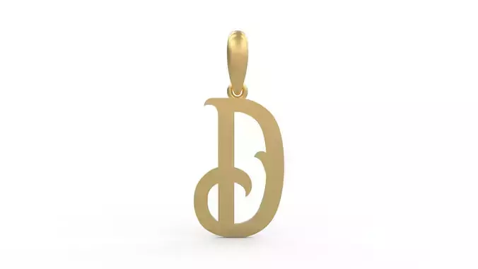 Initial Letters Pendant Oregon D 3D print model