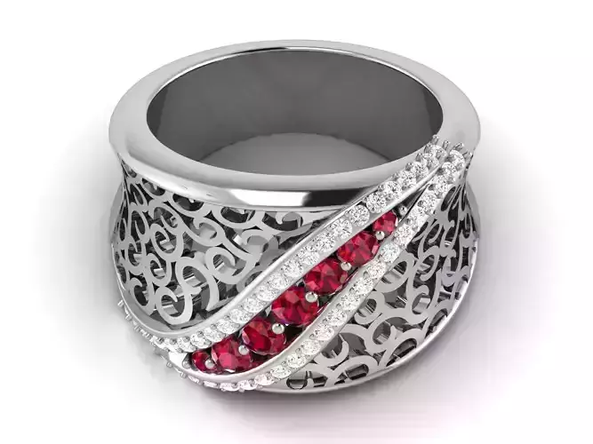 Women Diamond Ring 3dm render details 3D print model