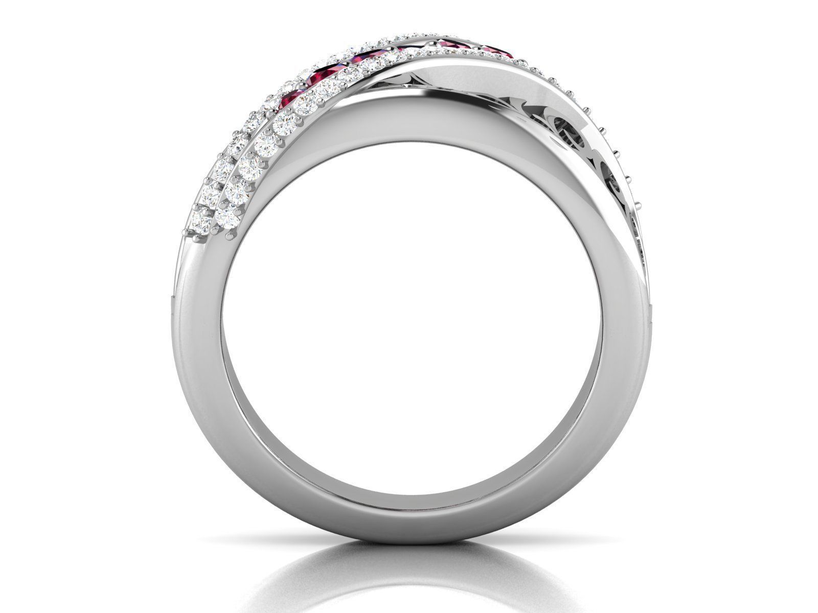 Women Diamond Ring 3dm render details 3D print model_4