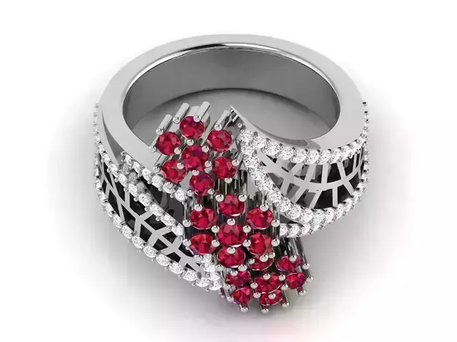 Women Diamond Ring 3dm render details