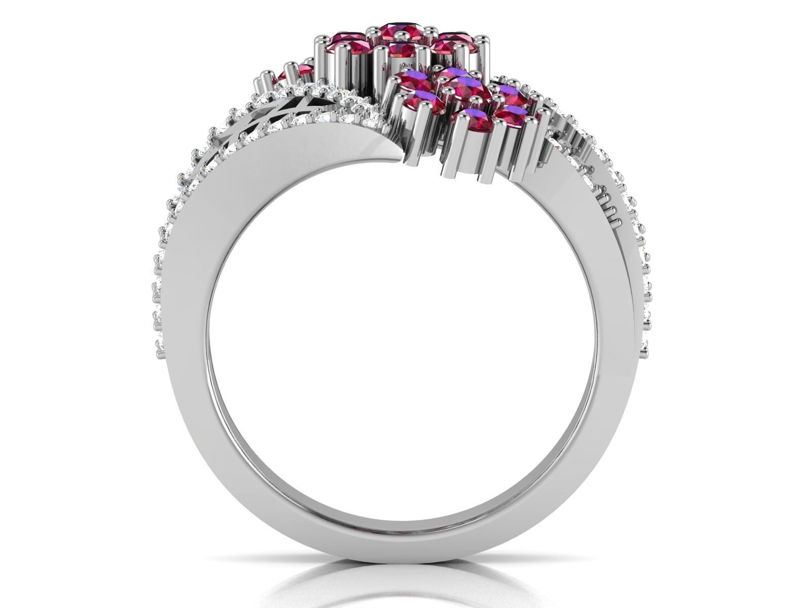 Women Diamond Ring 3dm render details 3D print model_5