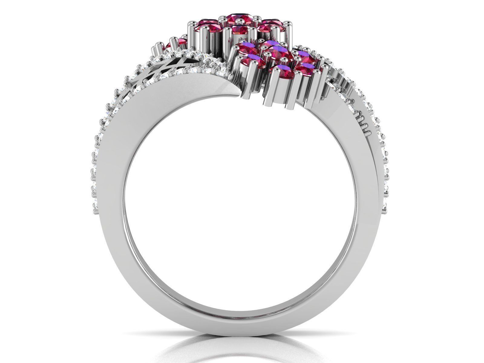 Women Diamond Ring 3dm render details 3D print model_4