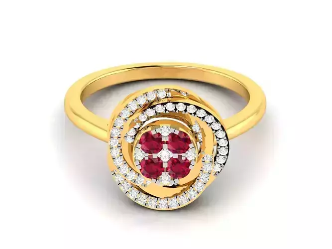 Women Diamond Ring 3dm render details