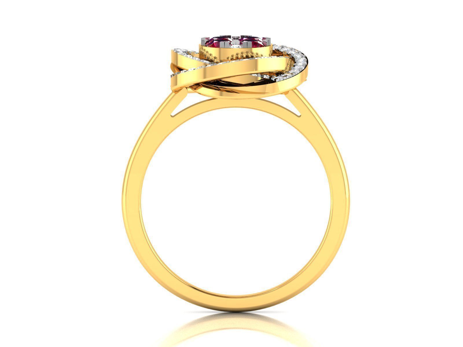 Women Diamond Ring 3dm render details 3D print model_3