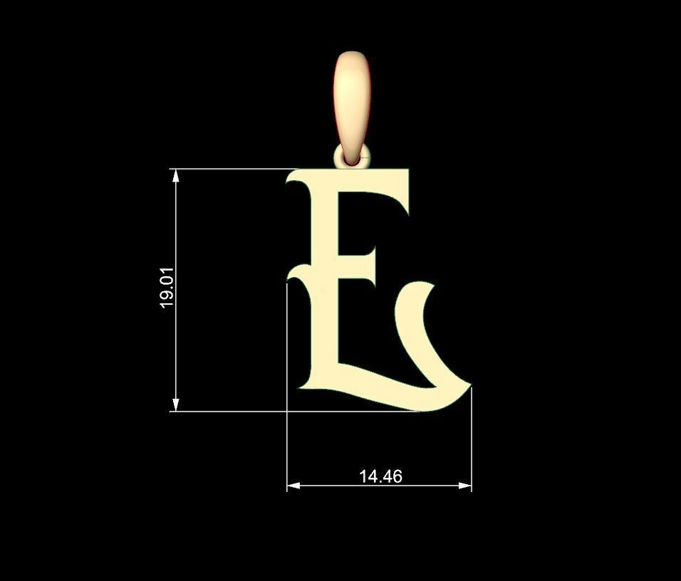 Initial Letters Pendant Oregon E 3D print model_4