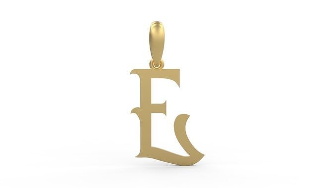 Initial Letters Pendant Oregon E 3D print model