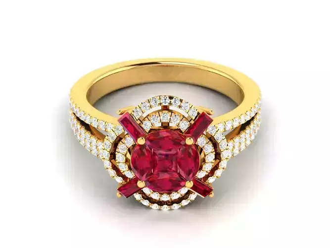 Women Diamond Ring 3dm render details