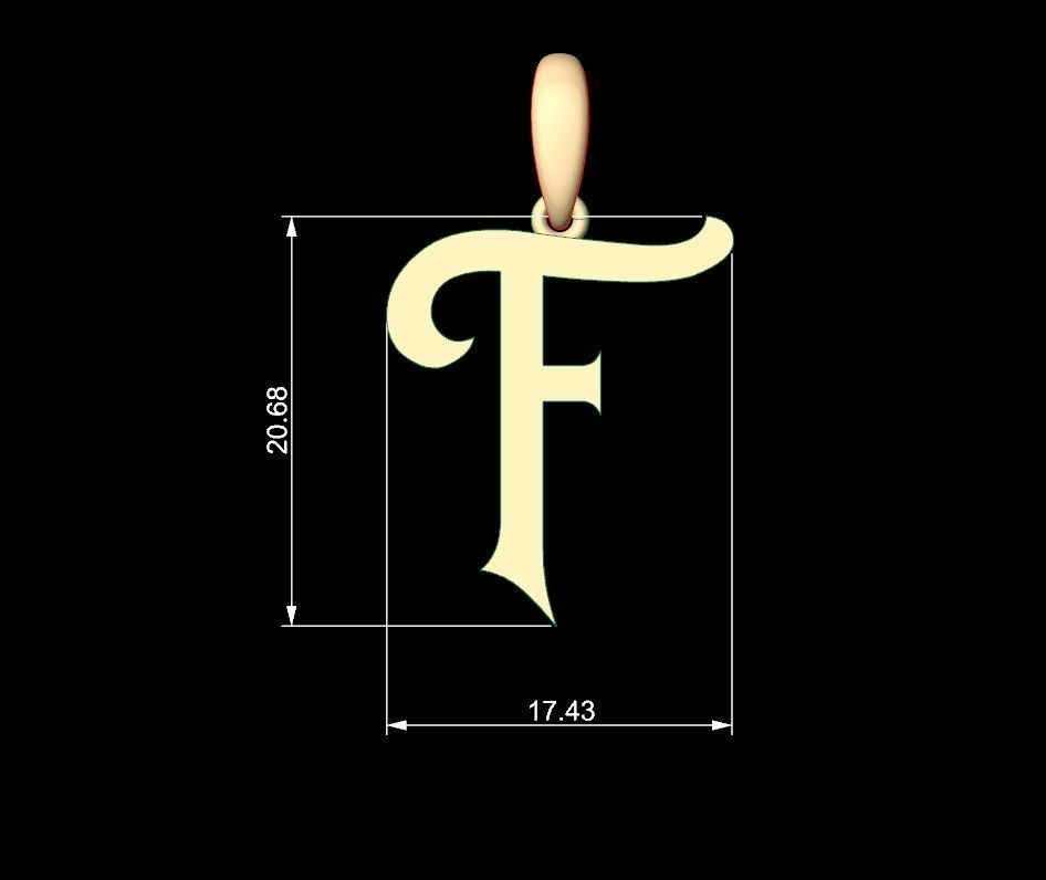 Initial Letters Pendant Oregon F 3D print model_4