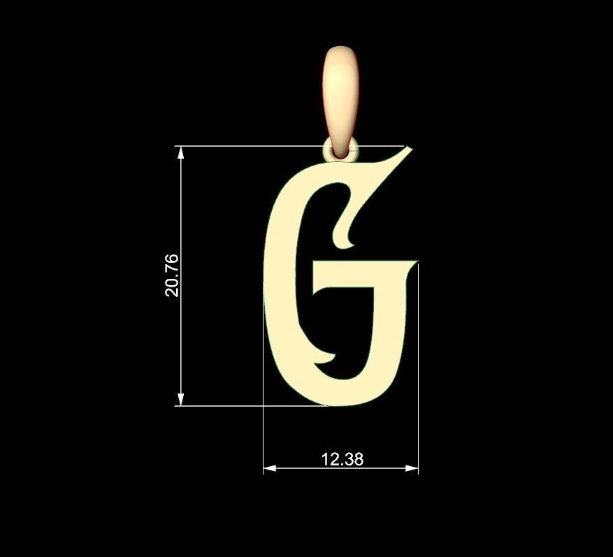 Initial Letters Pendant Oregon G 3D print model_4