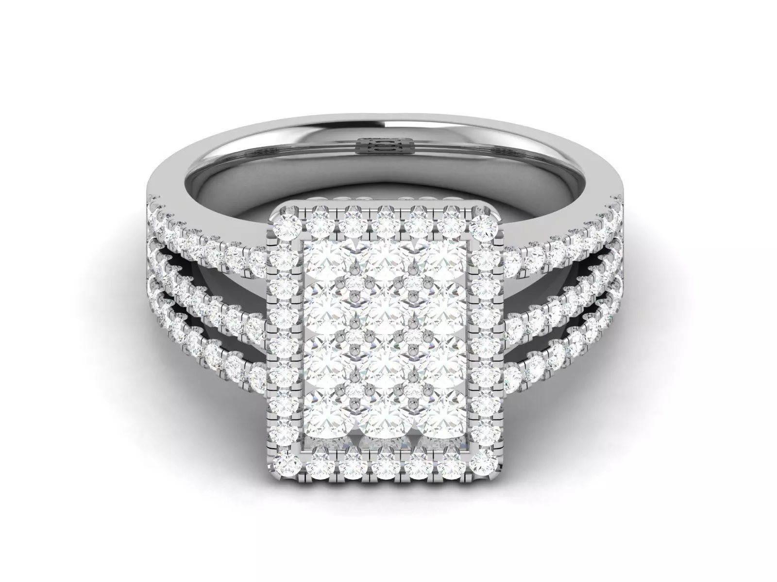 Women Diamond Ring 3dm render details 3D print model_0