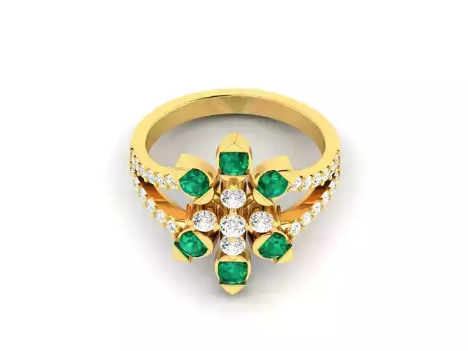 Women Diamond Ring 3dm render details