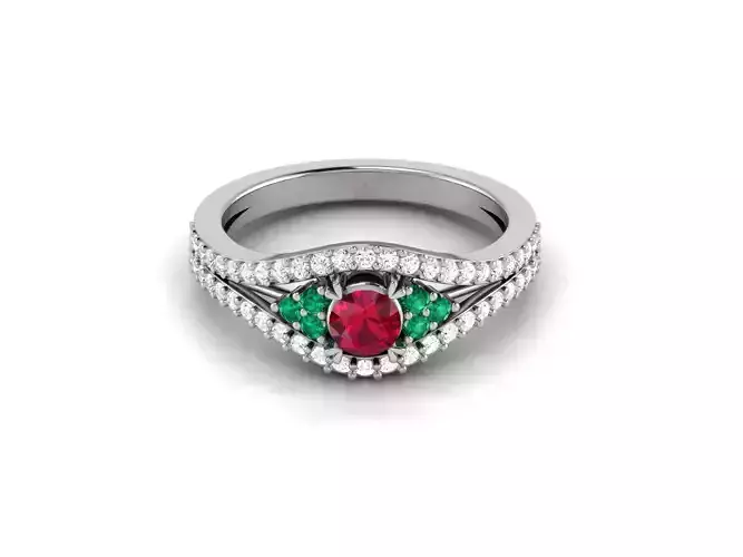 Women Diamond Ring 3dm render details