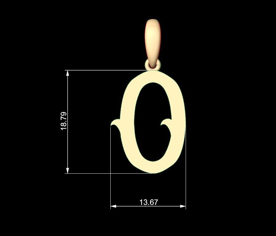 Initial Letters Pendant Oregon O 3D print model_4