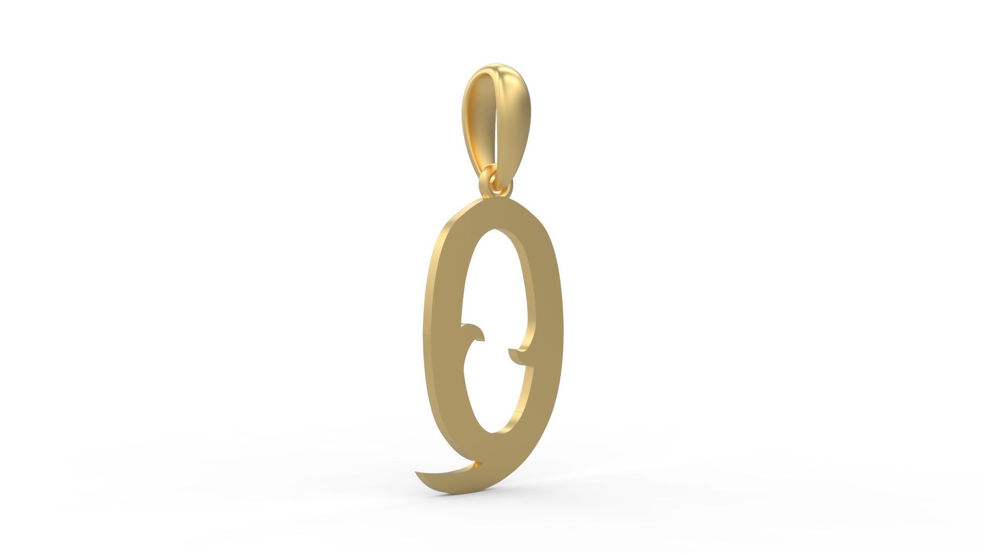 Initial Letters Pendant Oregon Q 3D print model_3