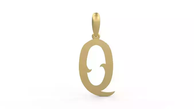 Initial Letters Pendant Oregon Q 3D print model