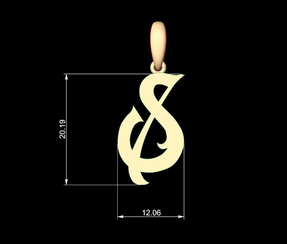 Initial Letters Pendant Oregon S 3D print model_4