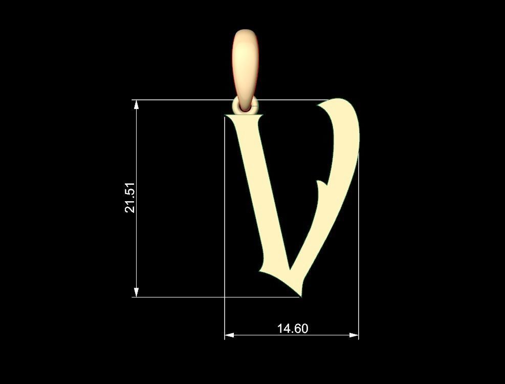 Initial Letters Pendant Oregon V 3D print model_4