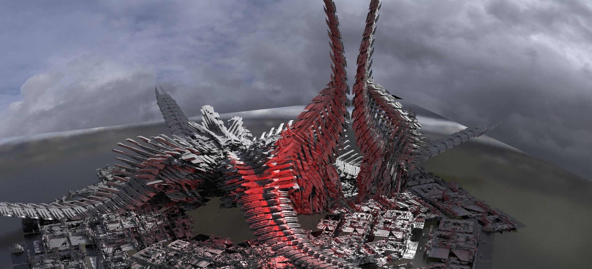 6 Dragon Tower Sci fi bone designs 3D model_1