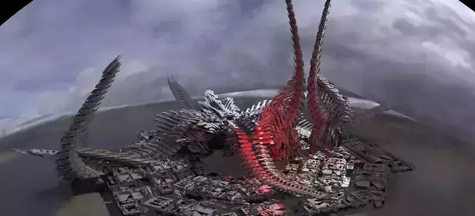 7 Dragon Sci fi Bone Towers