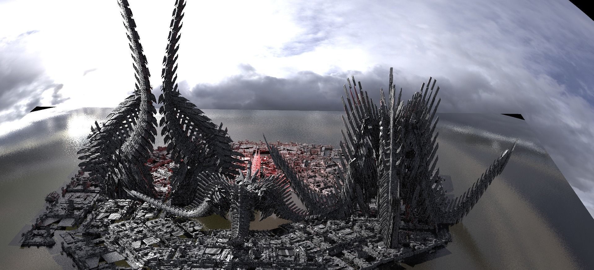 7 Dragon claw Tower Sci fi bone designs 3D 3D model_2