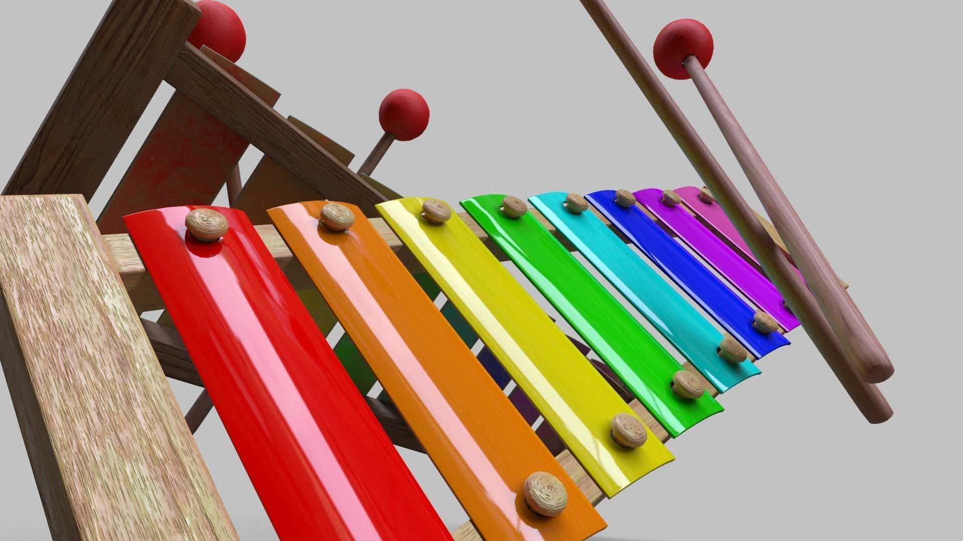 Xylophone 3D model_2