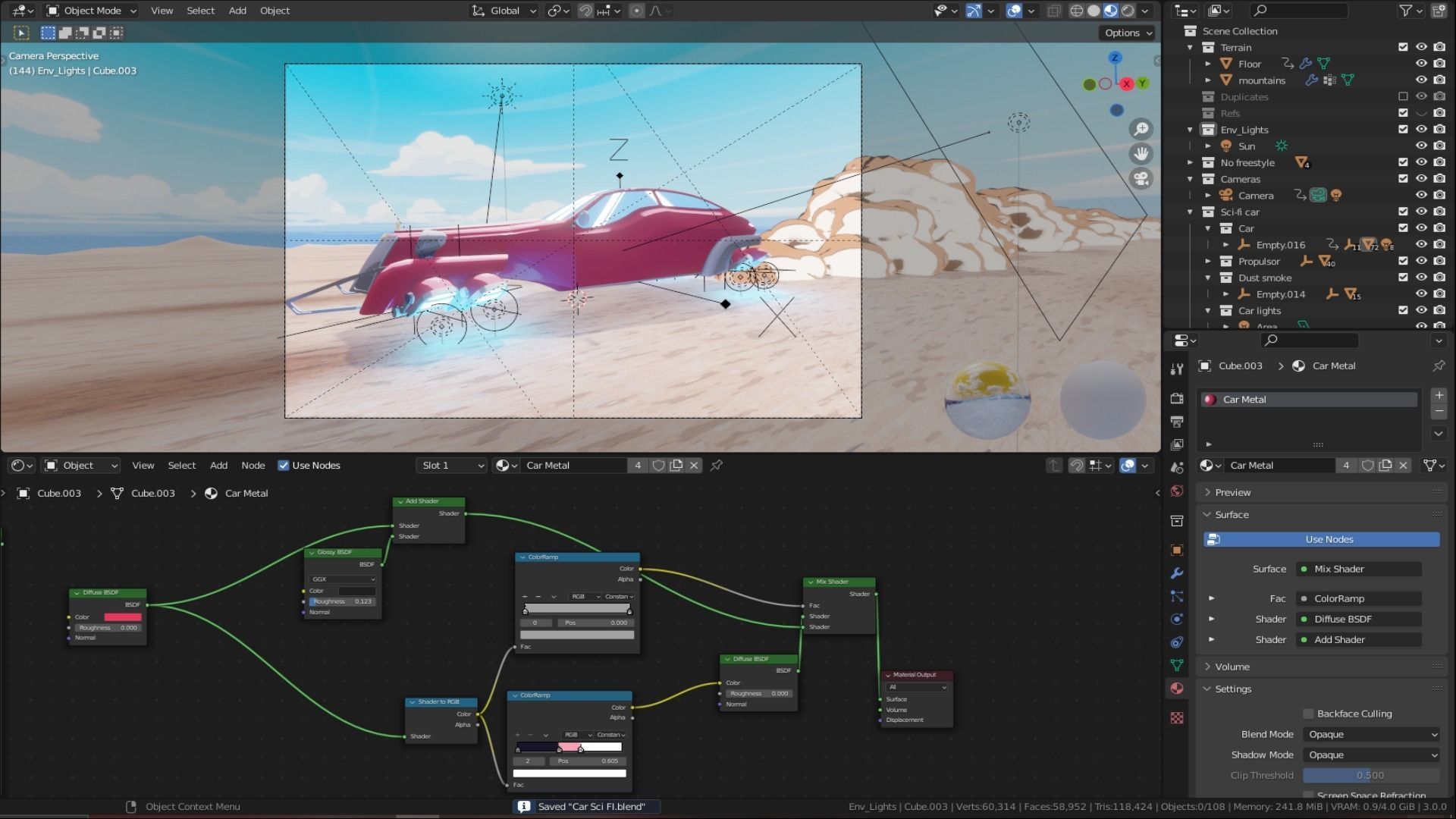 Sci-FI old car Animation Free low-poly 3D model_6