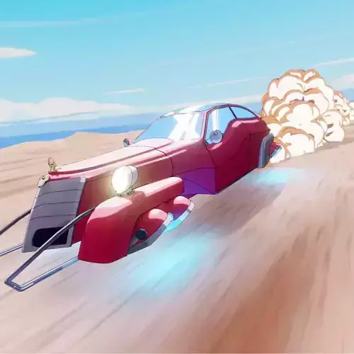 Sci-FI old car Animation