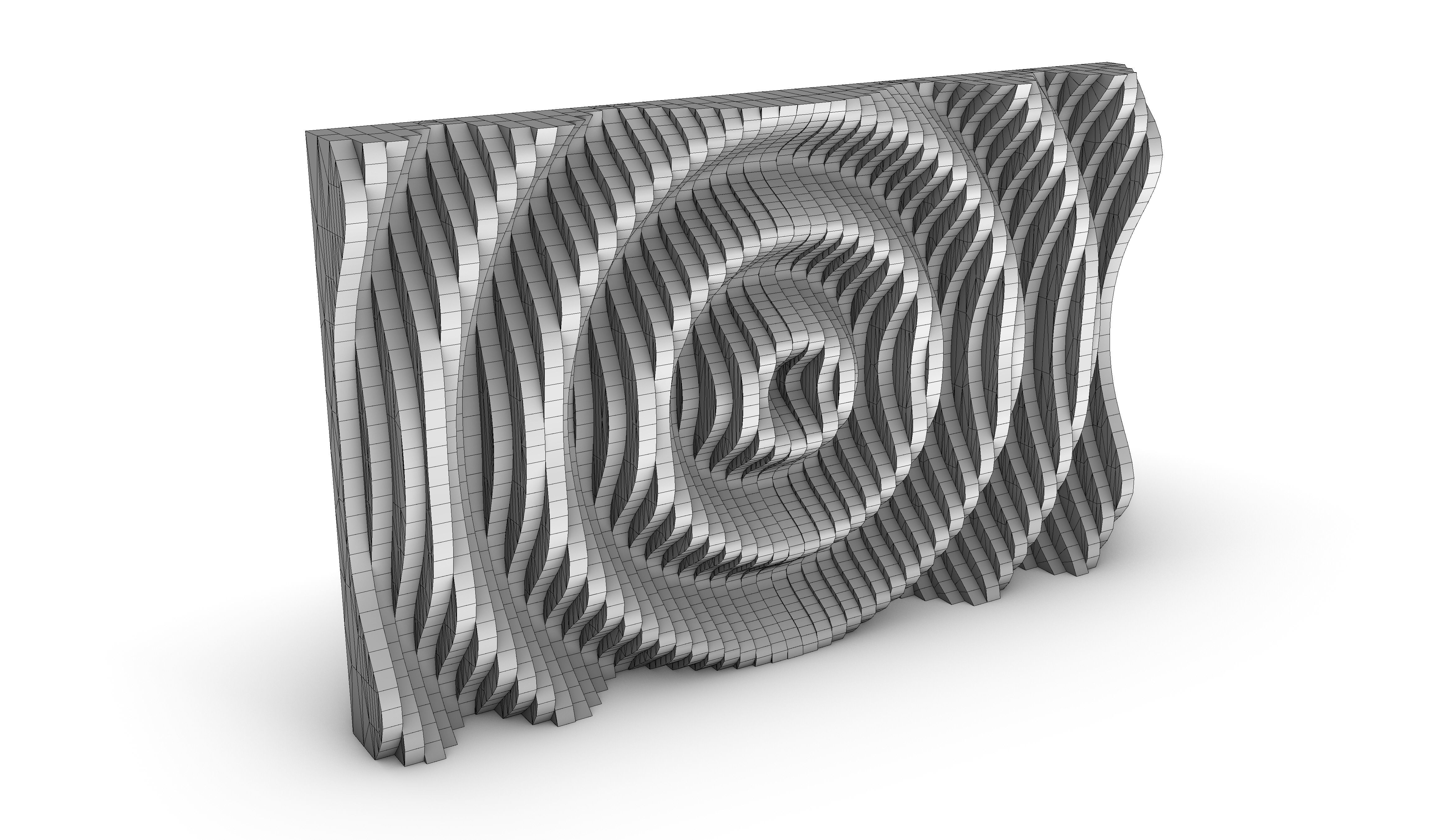Parametric Wall Sine Pattern 3D model_10