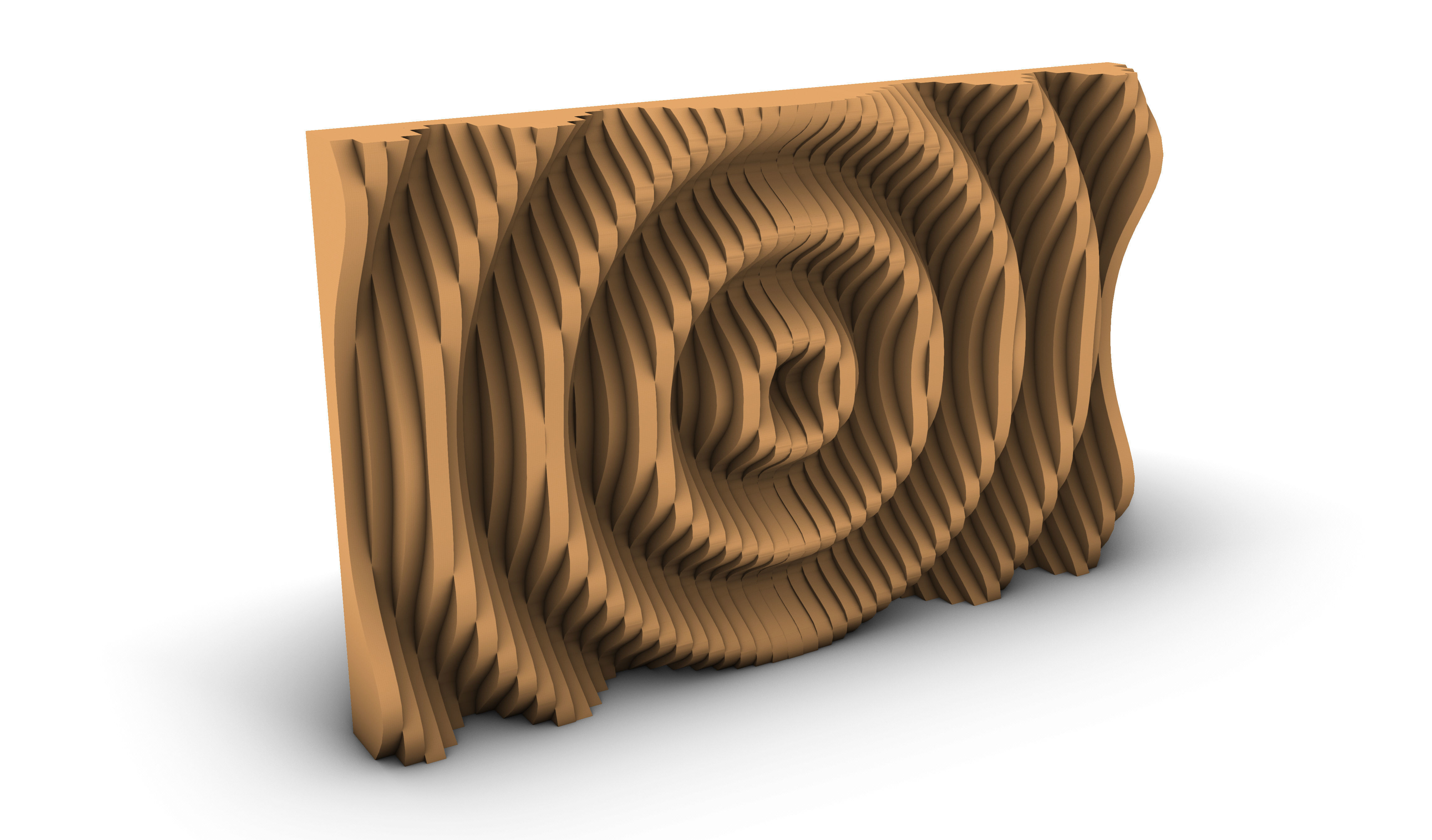 Parametric Wall Sine Pattern 3D model_9