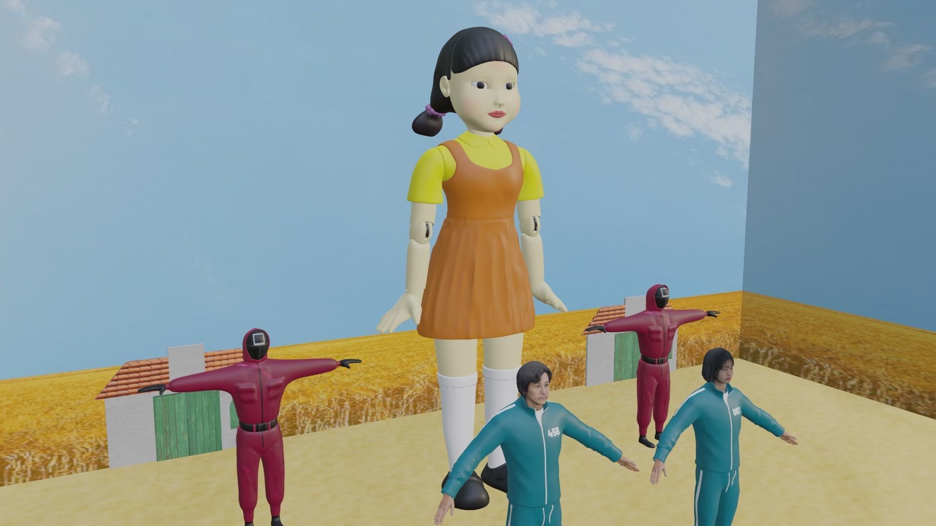 Squid Game Pack Low-poly 3D model_4